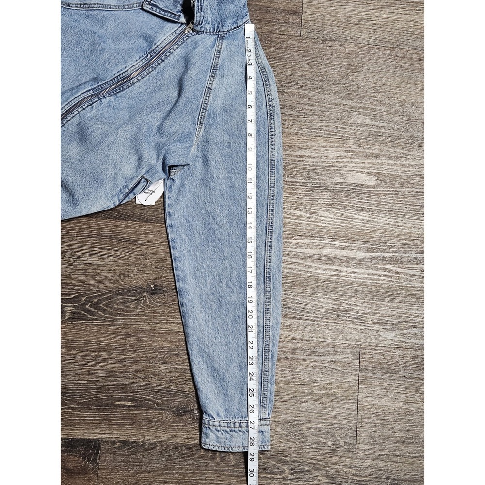 Scoop Women's Denim Bomber Jacket w/Drawstring Waist XS (0-2) - Picture 8 of 10
